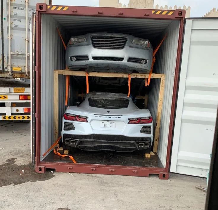 Vehicles staged for RoRo shipping