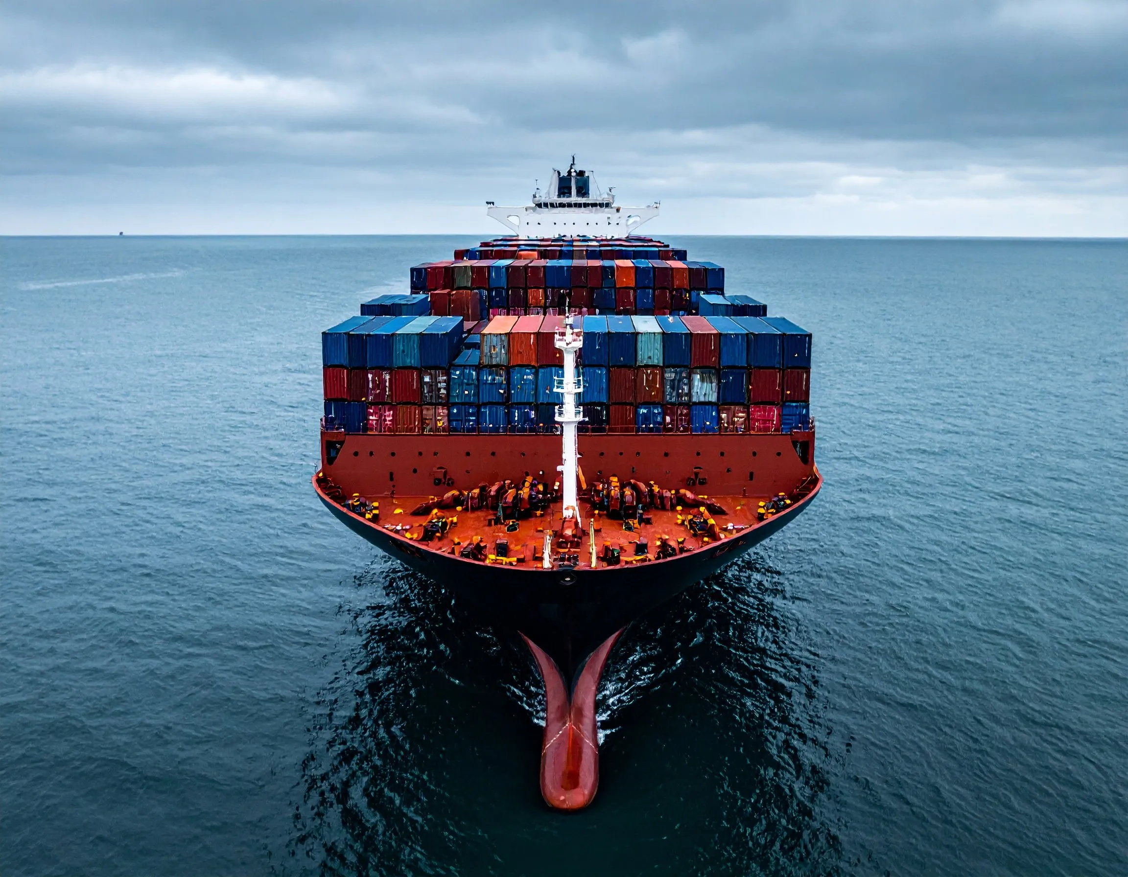 Container vessel at sea