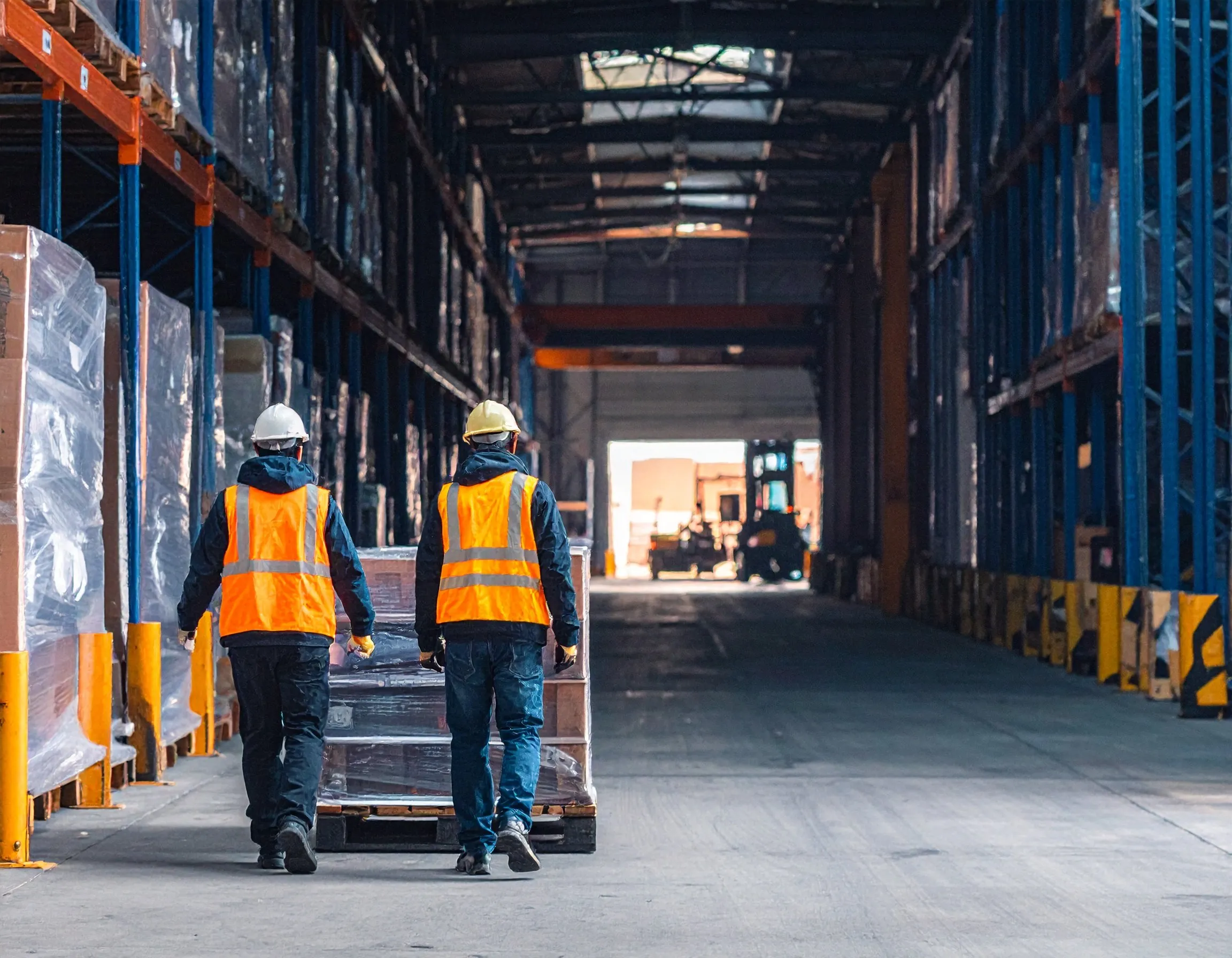 Warehouse team handling cargo